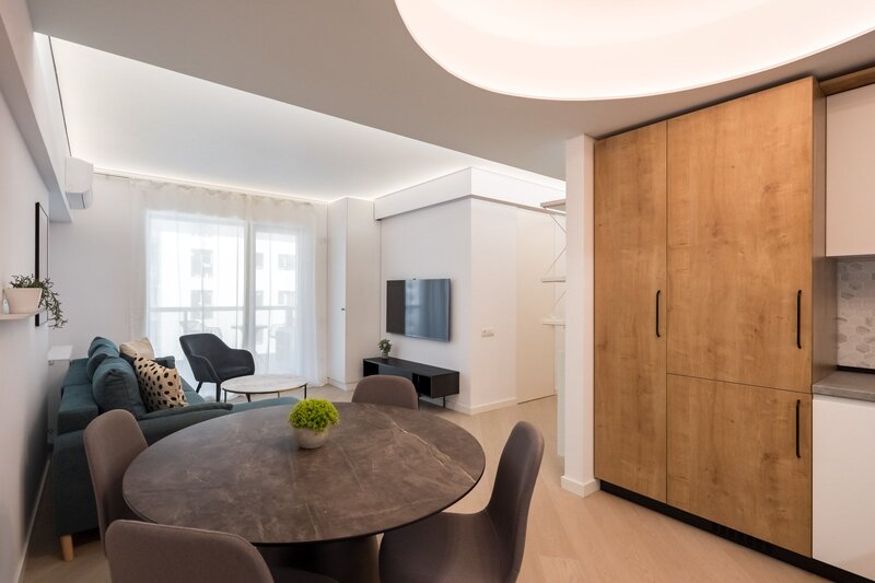 Cortina North, comision 0%, apartament superb mobilat-utilat parcare subterana inclusa